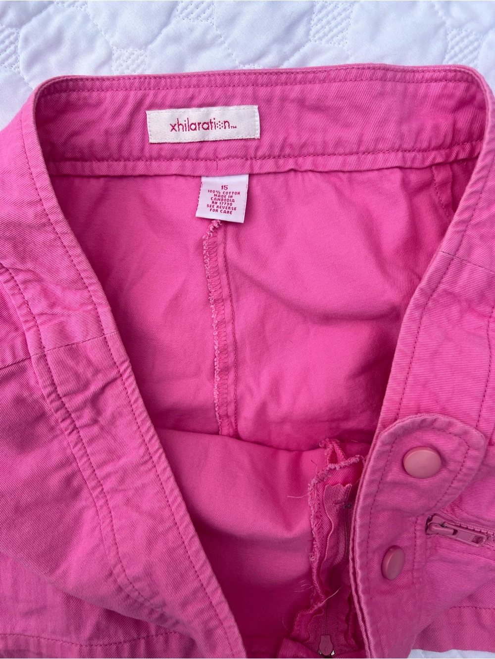 Vintage Xhilaration low rise hot pink mini skirt / skort - size 15 - like new - Picture 4 of 5